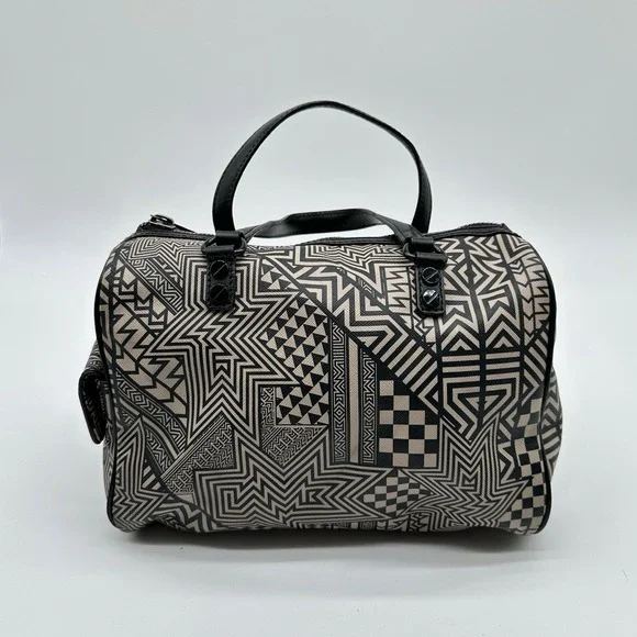 L.A.M.B. Walderston Handbag Black Tribal‎ Geometric Leather Gwen Stefani Y2K NWT - Picture 2 of 12